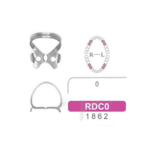 1862--Rubber Dam Clamp No. 0 , Spring Tempered Stainless Steel