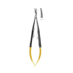 4977-TC-NEEDLE HOLDER - Castroviejo, Curved, Flat Handle, 16cm/6.3"