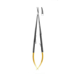 4979-TC-NEEDLE HOLDER - Castroviejo Curved, Flat Handle 18cm/7"