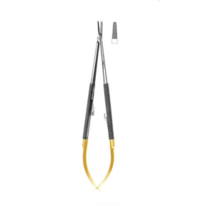4984-TC-NEEDLE HOLDER - Castroviejo, Straight, Round Handle, 14cm/5.5"