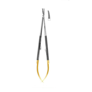 4985-TC-NEEDLE HOLDER - Castroviejo, Curved, Round Handle, 14cm/5.5