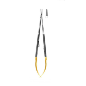 4986-TC-NEEDLE HOLDER - Castroviejo, Straight, Round Handle, 15cm/5.9"