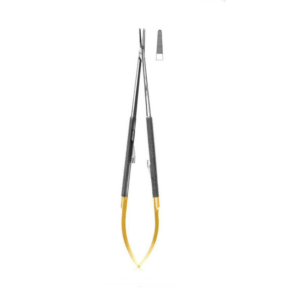 4988-TC-NEEDLE HOLDER - Castroviejo, Straight, Round Handle, 16cm/6.3"