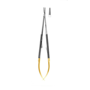 4990-TC-NEEDLE HOLDER - Castroviejo, Straight, Round Handle, 18cm/7"